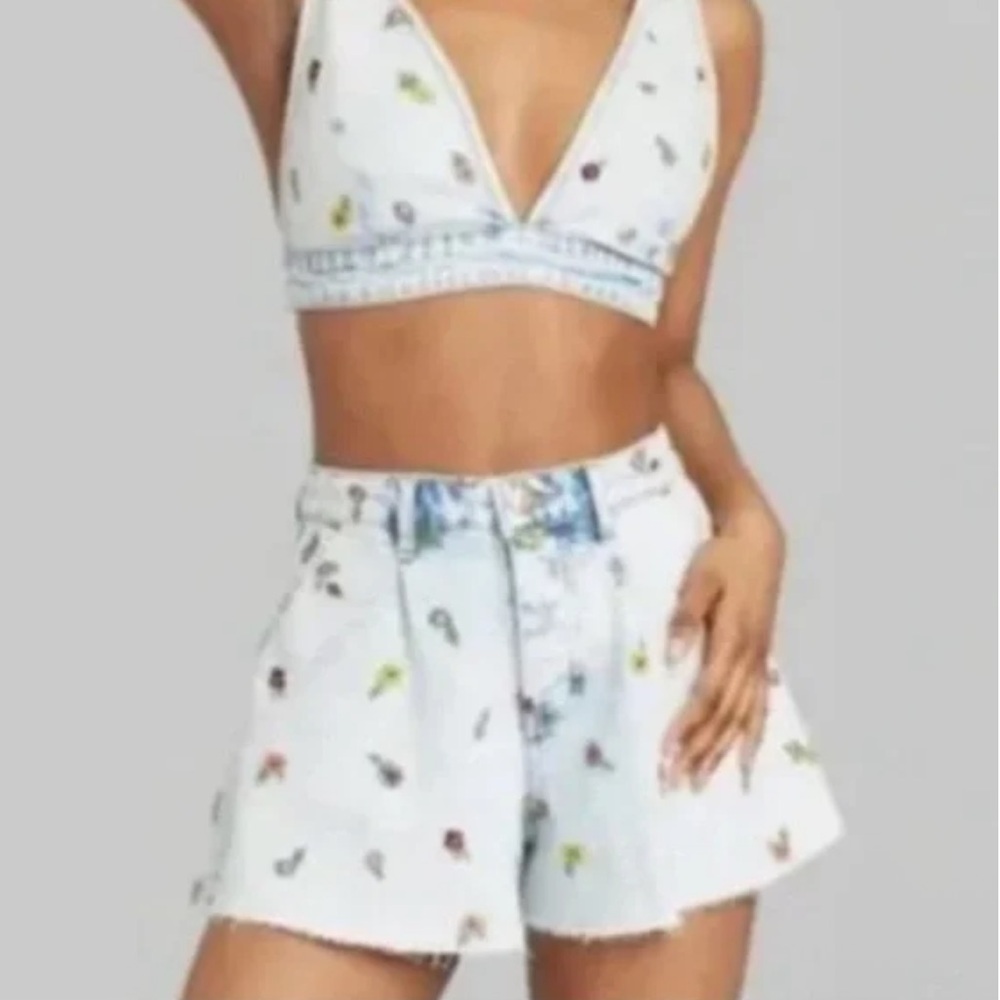Wild Fable Floral Embroidered Jean Shorts